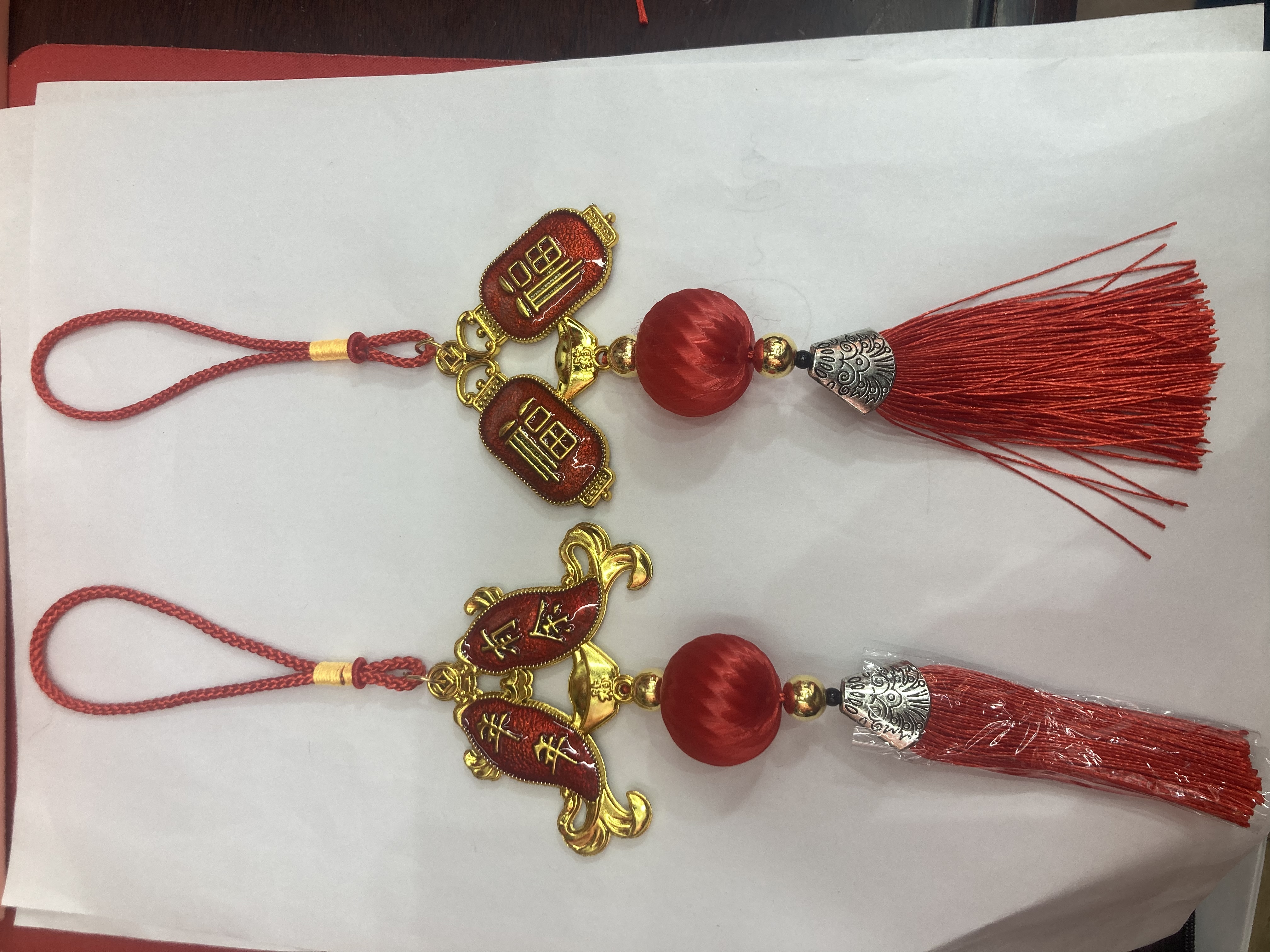 滴油双鱼挂丝光球