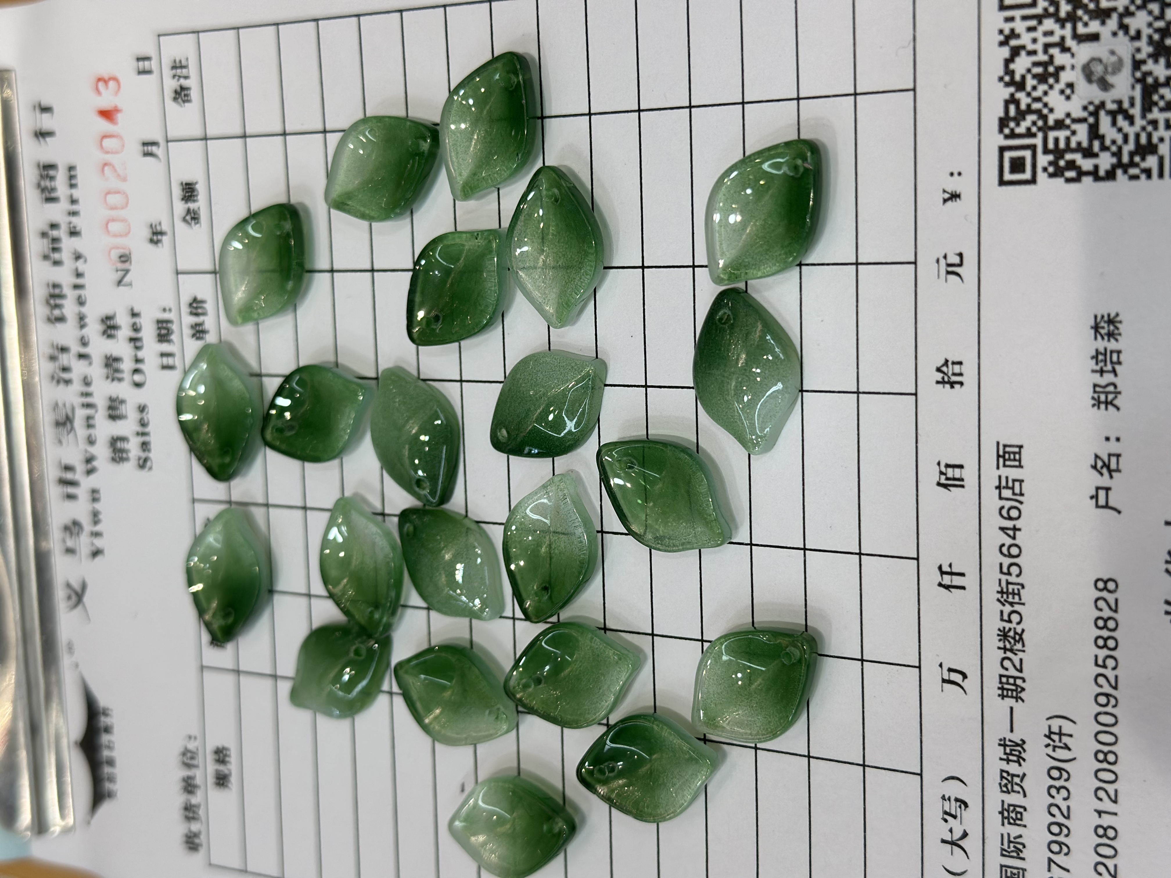 13x19mm百合花瓣古风汉服琉璃材料发簪发饰DIY手工大昙花配件 