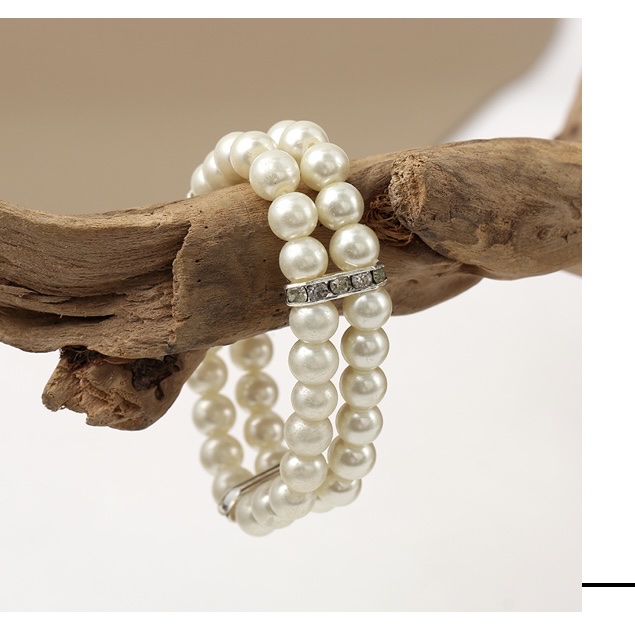 玻璃珍珠两排手链，色泽 亮度 能和真的珍珠媲美 欢迎大家踊跃购买详情图2