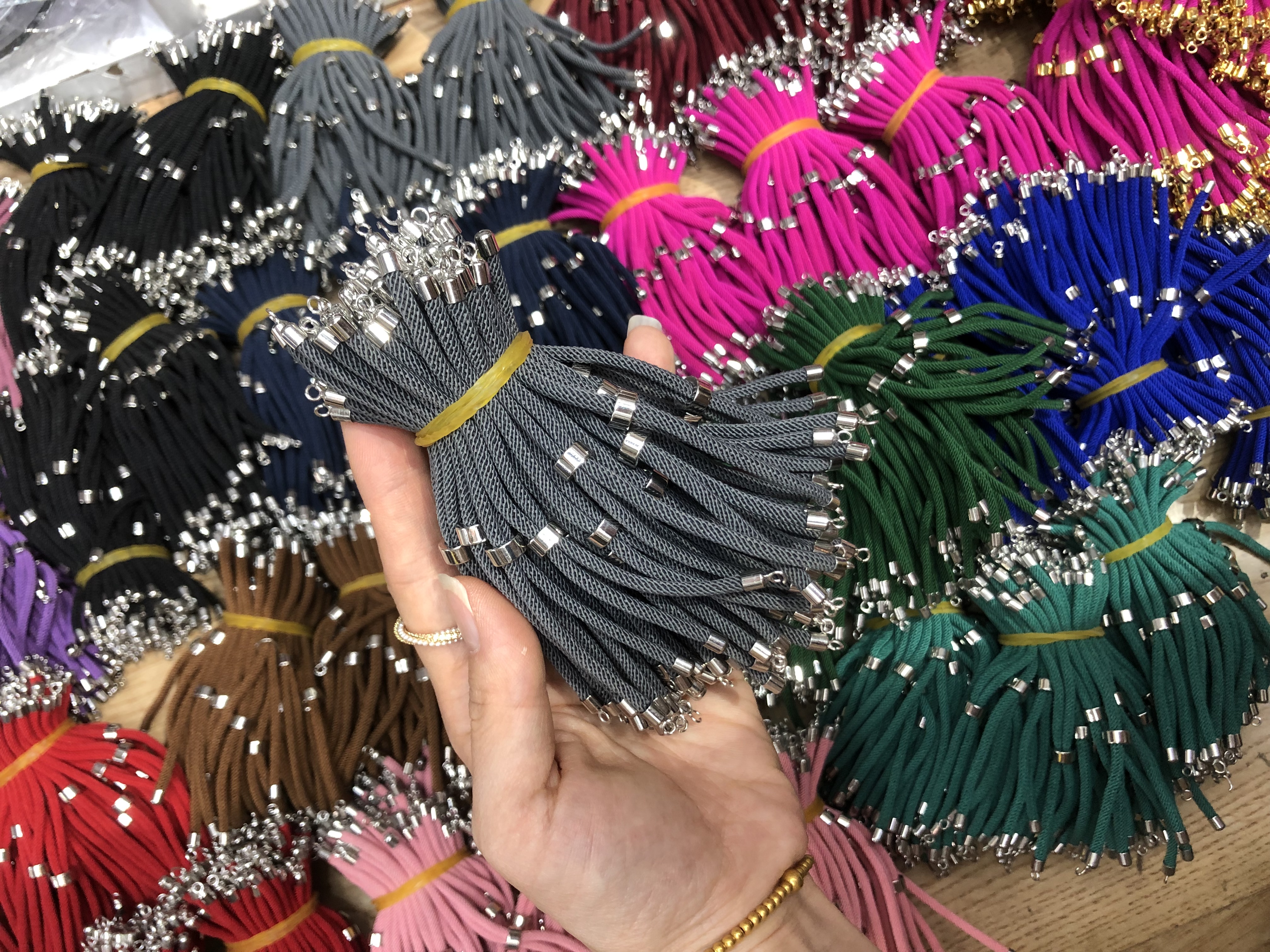 保色铜镀金米兰线生命树红色基础绳夹珠DIY配件手链手绳配件手链手链手串首饰详情图7