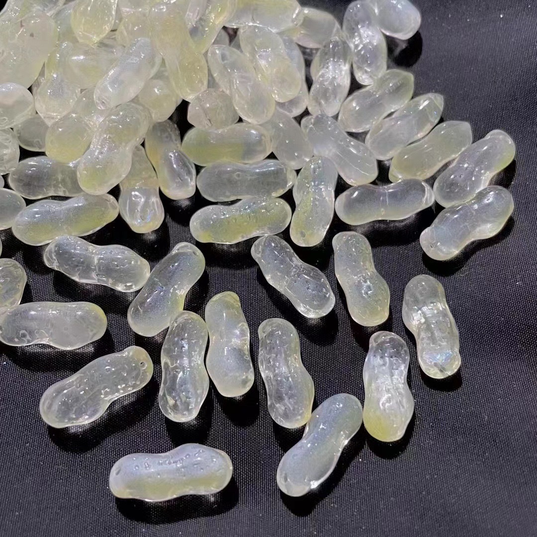 琉璃花生琉璃材料diy手工发簪手链头饰手工材料白底实物图