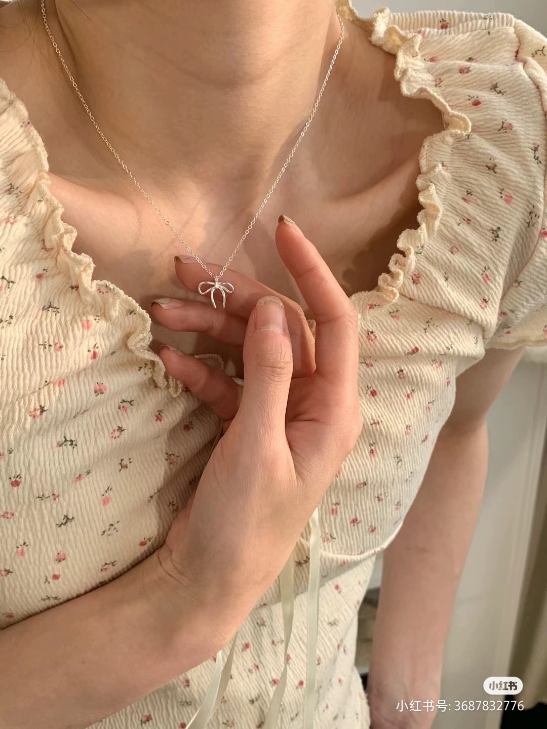 S925纯银不规则蝴蝶结项链女简约高级感东大门ins风颈链2024新款纯银项链产品图