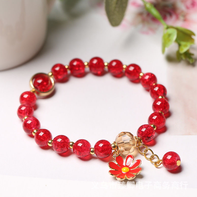 小雏菊手链森系小众闺蜜链刻字定制单圈女款学生姐妹礼物高级甜美：小众闺蜜链定制单圈女款森系学生姐妹礼物详情图2