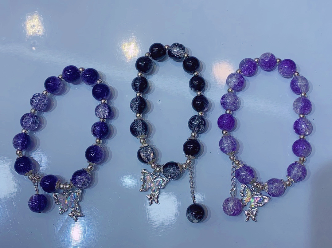 小红书爆款中式蓝波手链女国潮超仙蝴蝶简约百搭学生闺蜜清冷手串细节图