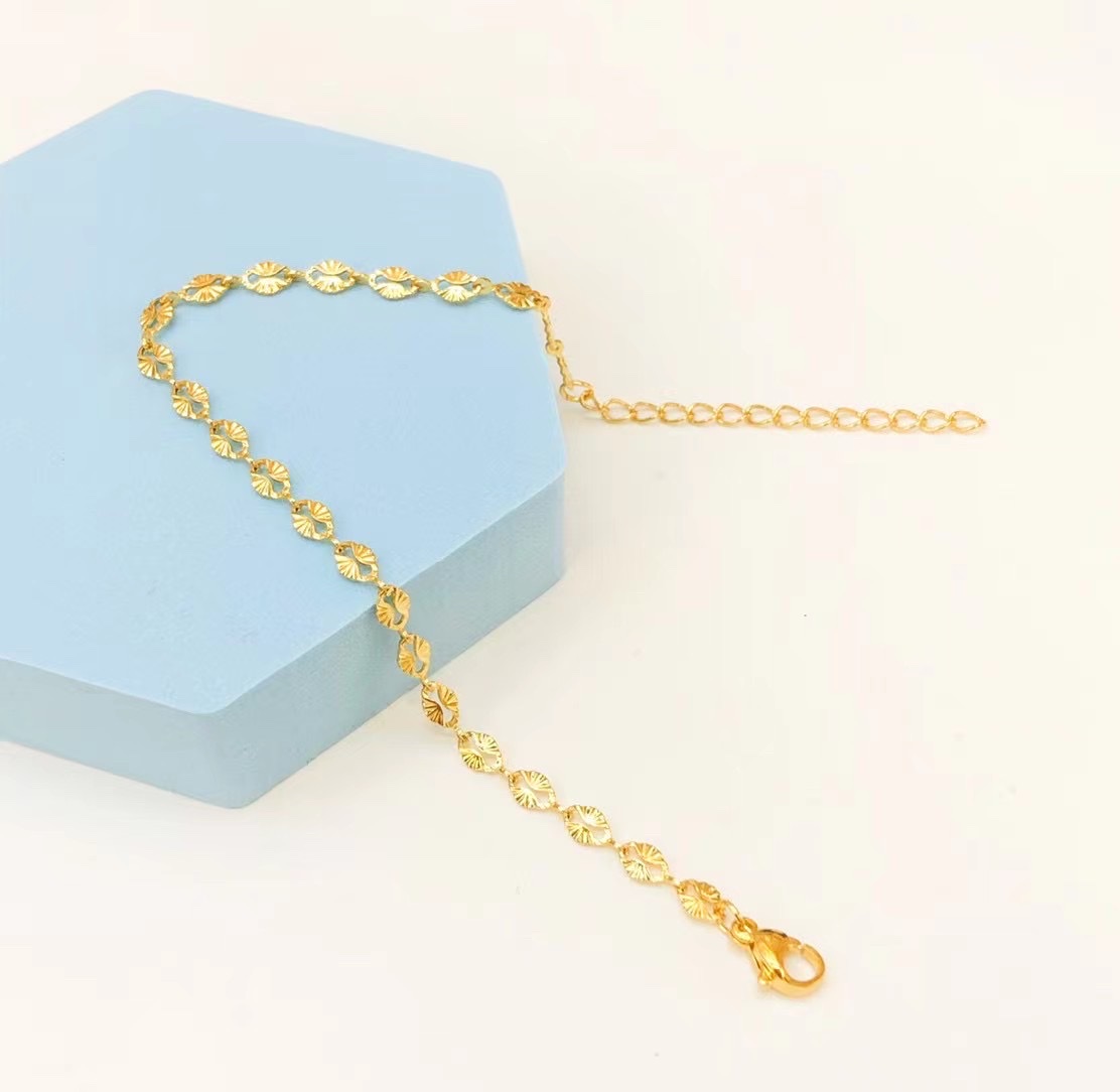 金沐首饰黄金饰品镀金手链砂金手环厂家直销流行时尚饰品