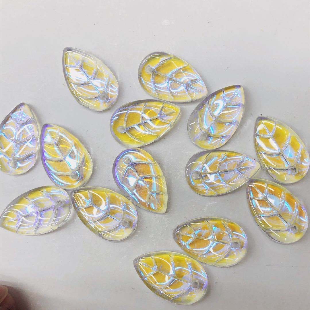 厚秀水晶国产琉璃水晶玻璃树叶琉璃配件，发簪配件儿童发簪流苏材料，手工DIY材料详情图3