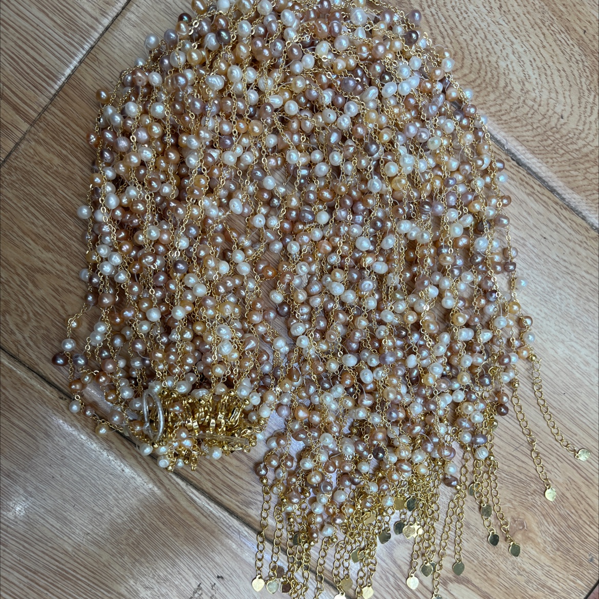 珍珠项链，彩色珍珠项链、满天星保色珍珠项链、外贸出口，网络热卖。厂家直销。饰品详情图3