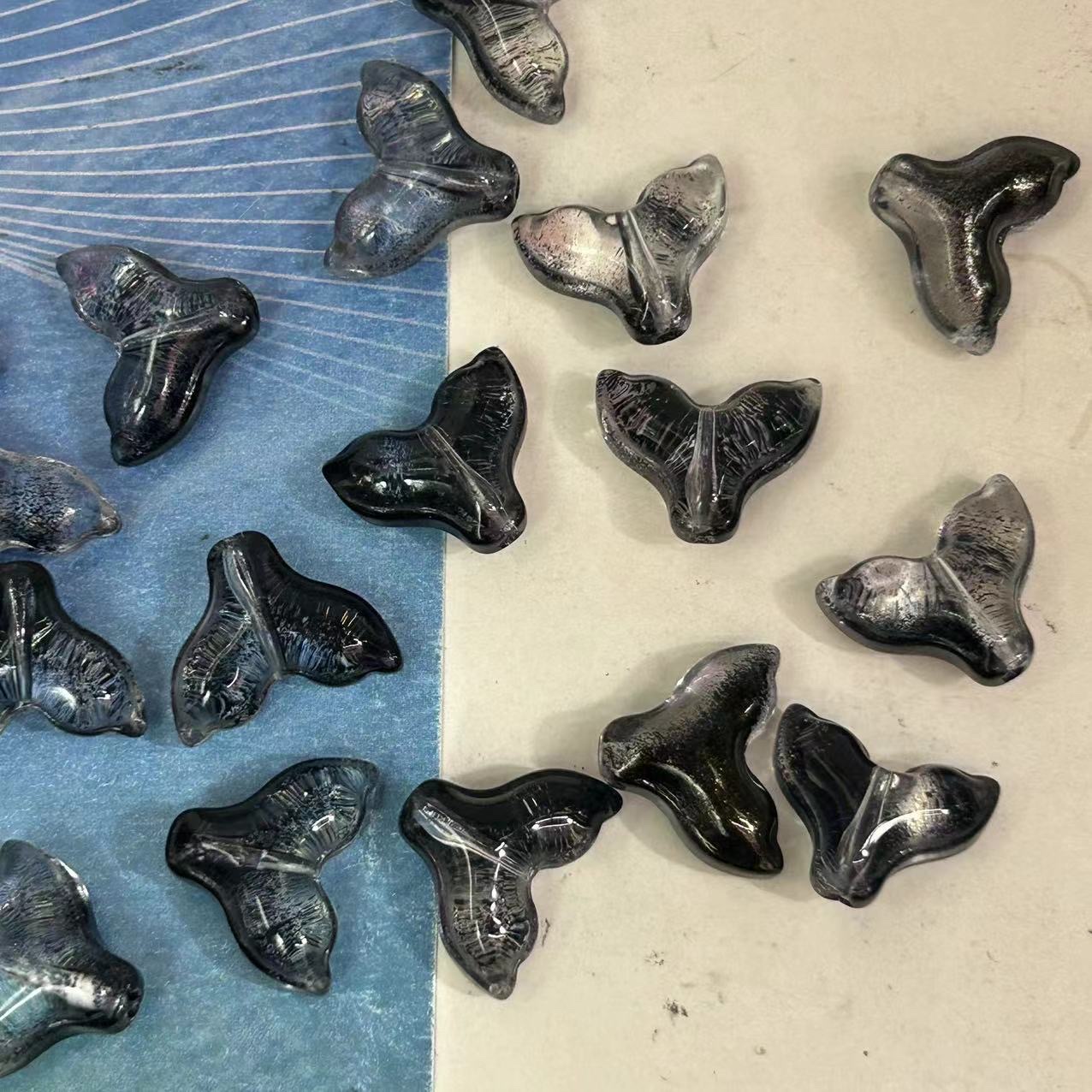 厚秀水晶国产琉璃水晶玻璃项链配件手串配件胖鱼尾流苏簪娘配件，手工DIY材料，网红热卖配件细节图