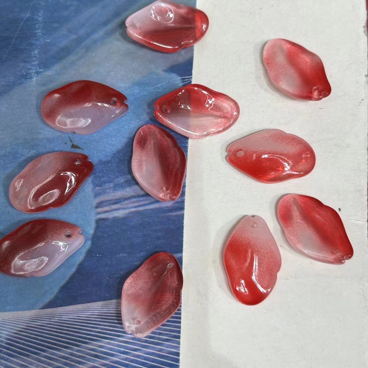 厚秀水晶国产琉璃水晶玻璃复古发簪配件胖桃花儿童发簪，流苏手工DIY材料配件详情图7