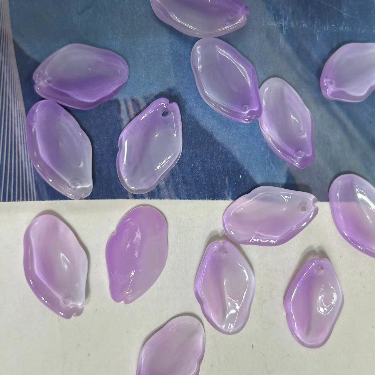 厚秀水晶国产琉璃水晶玻璃复古发簪配件胖桃花儿童发簪，流苏手工DIY材料配件详情图6