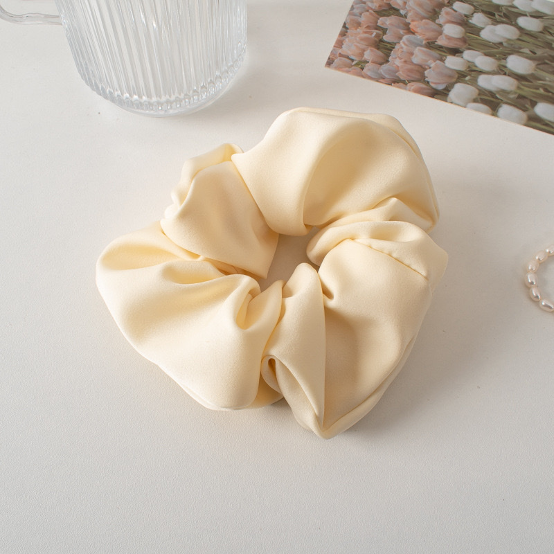 Korean high-end solid color satin large large intestine hair band spring new style hair tie wholesale ins hair accessory detail image 9