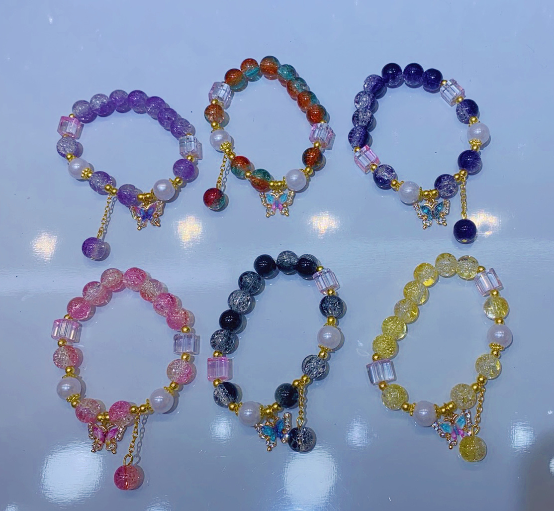 小红书爆款中式蓝波手链女国潮超仙蝴蝶简约百搭学生闺蜜清冷手串