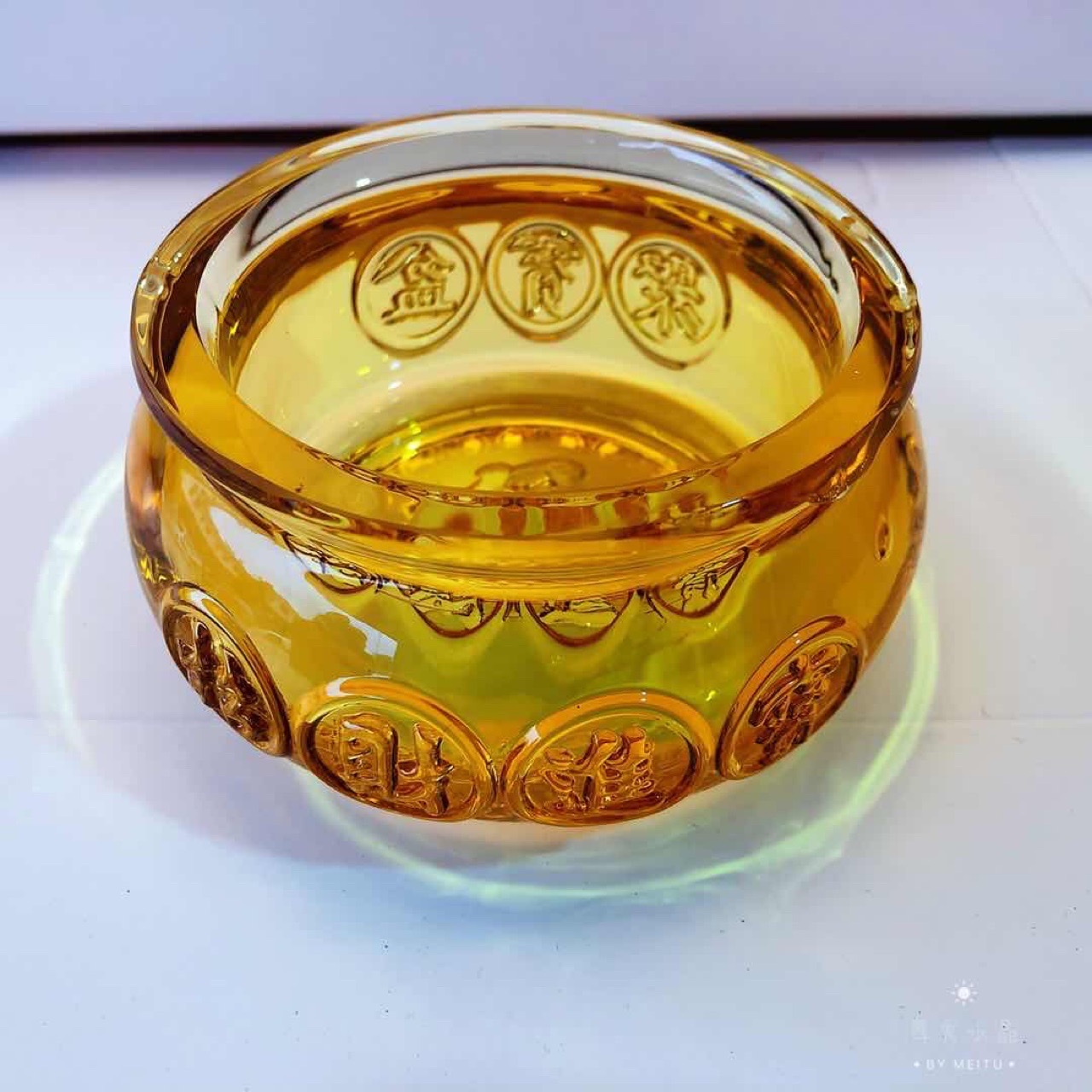 Houxiu Crystal, domestic glazed glass, business gifts, treasure basins, Buddhist items, home decoration ornaments Specification image