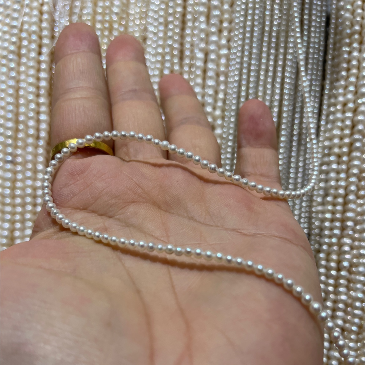 淡水天然珍珠项链、跨境电商供货款。网络热卖款。外贸出口，厂家直销。珍珠耳钉饰品产品图