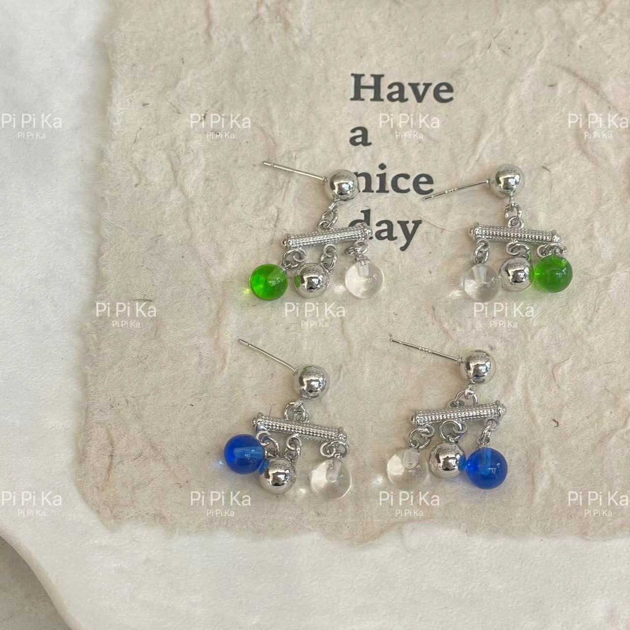 透明珠小众耳环