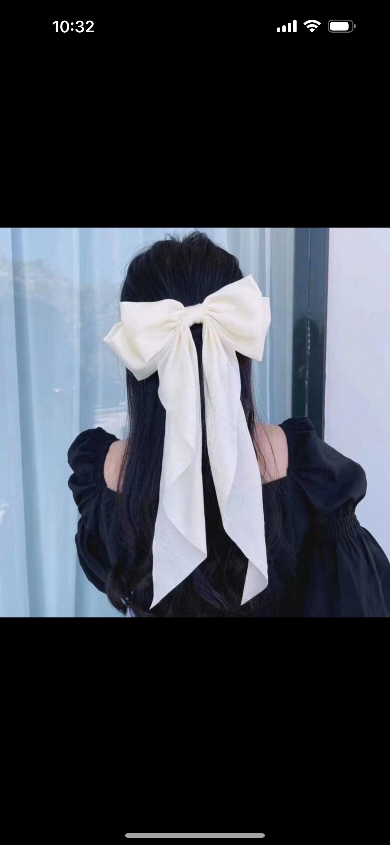 The oversized ribbon-shaped bow hair clip at the back of the head, the forest-style fairy-like hair accessory, the internet-famous white hair clip, the elegant hair clip, the bow hair clip Item Picture