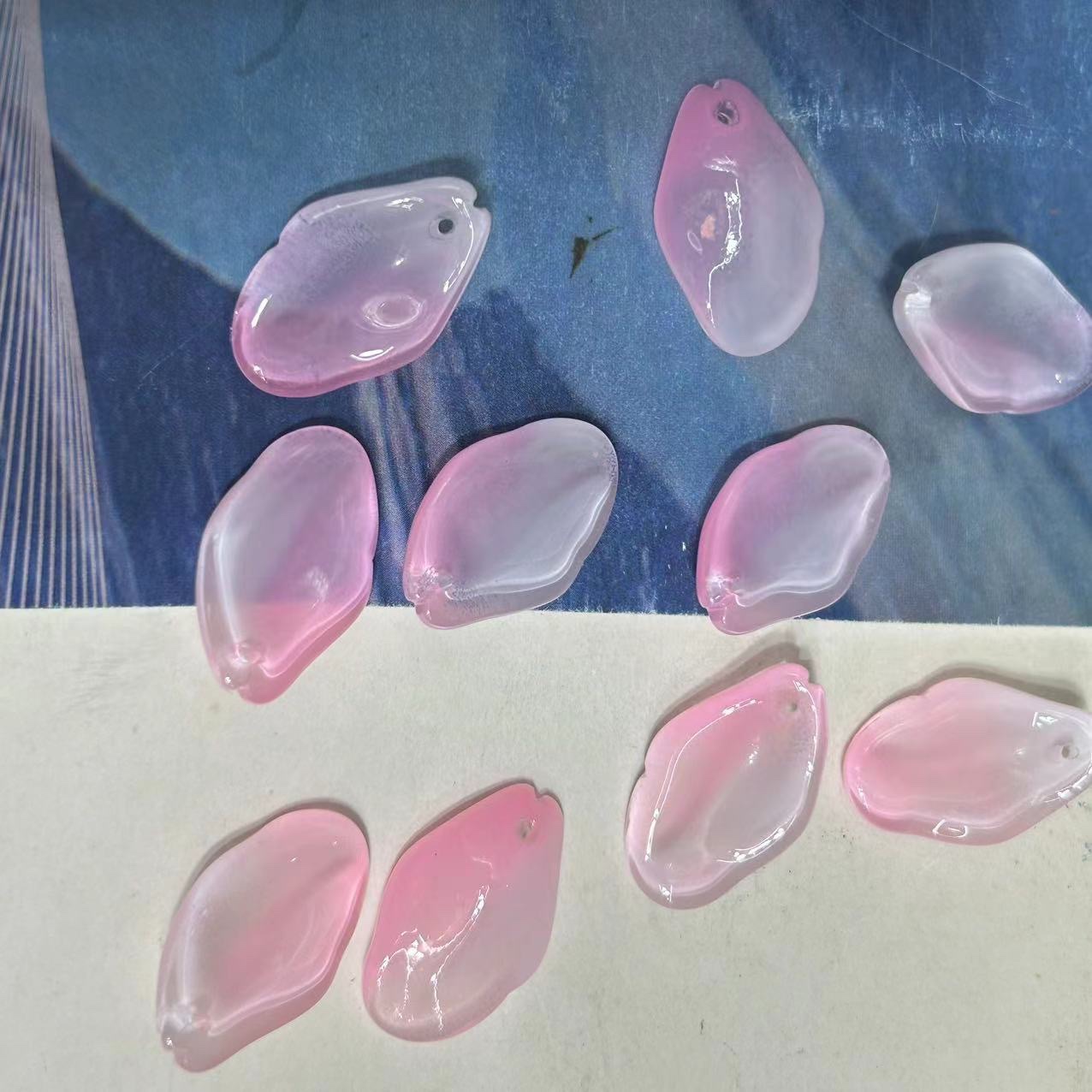 厚秀水晶国产琉璃水晶玻璃复古发簪配件胖桃花儿童发簪，流苏手工DIY材料配件产品图