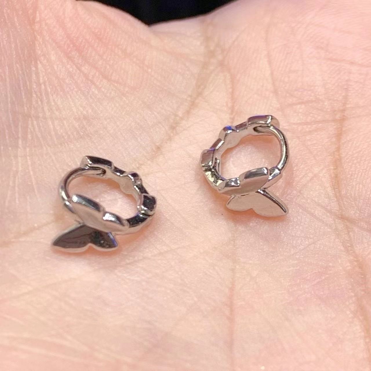 简约蝴蝶耳扣耳环女小众设计高级感耳饰品ins冷淡风小巧耳圈耳钉 明星同款耳环饰品详情图6