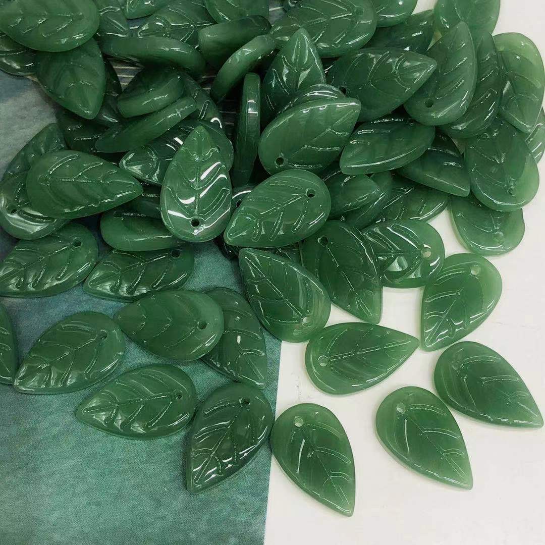 厚秀水晶国产琉璃水晶玻璃树叶琉璃配件，发簪配件儿童发簪流苏材料，手工DIY材料产品图