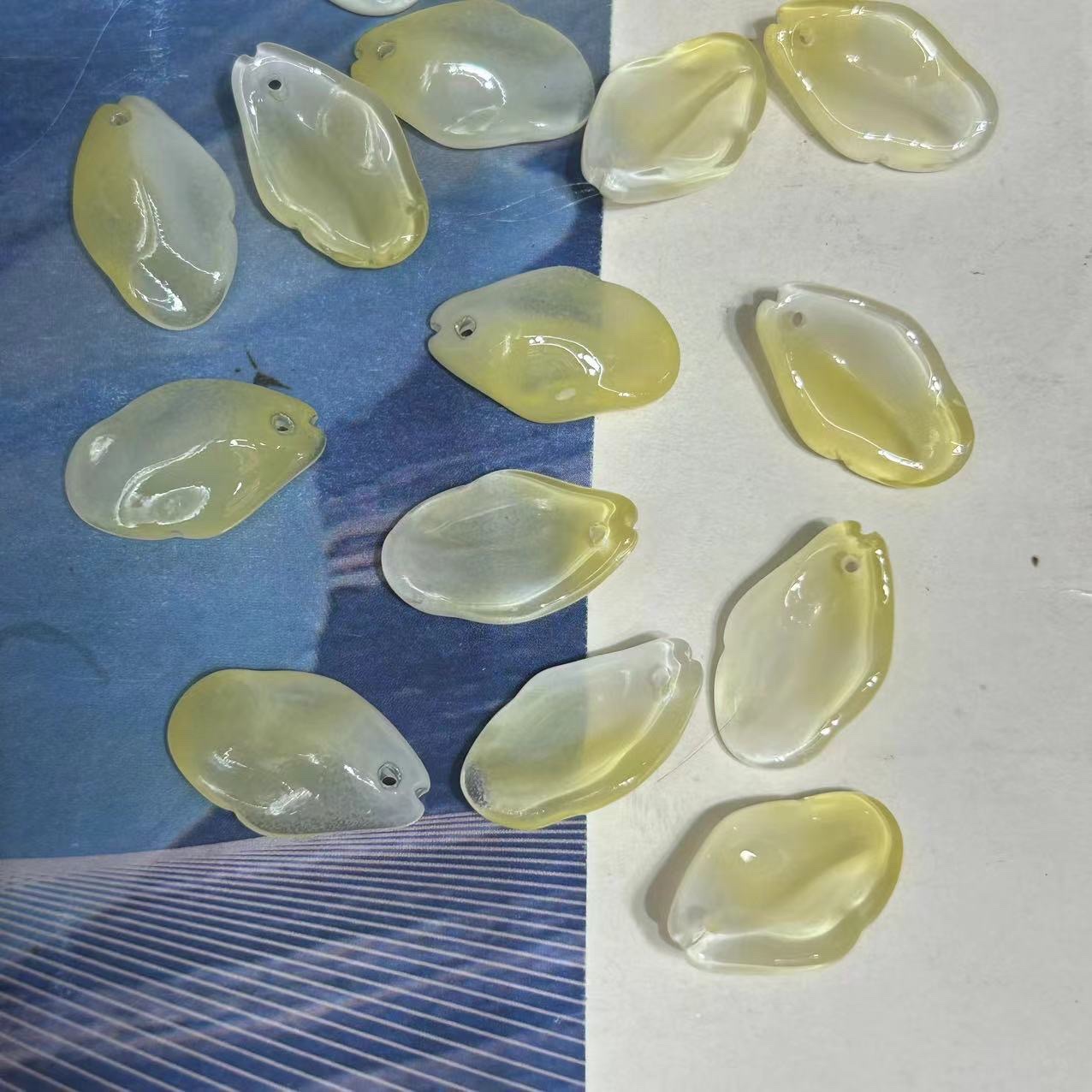 厚秀水晶国产琉璃水晶玻璃复古发簪配件胖桃花儿童发簪，流苏手工DIY材料配件详情图2