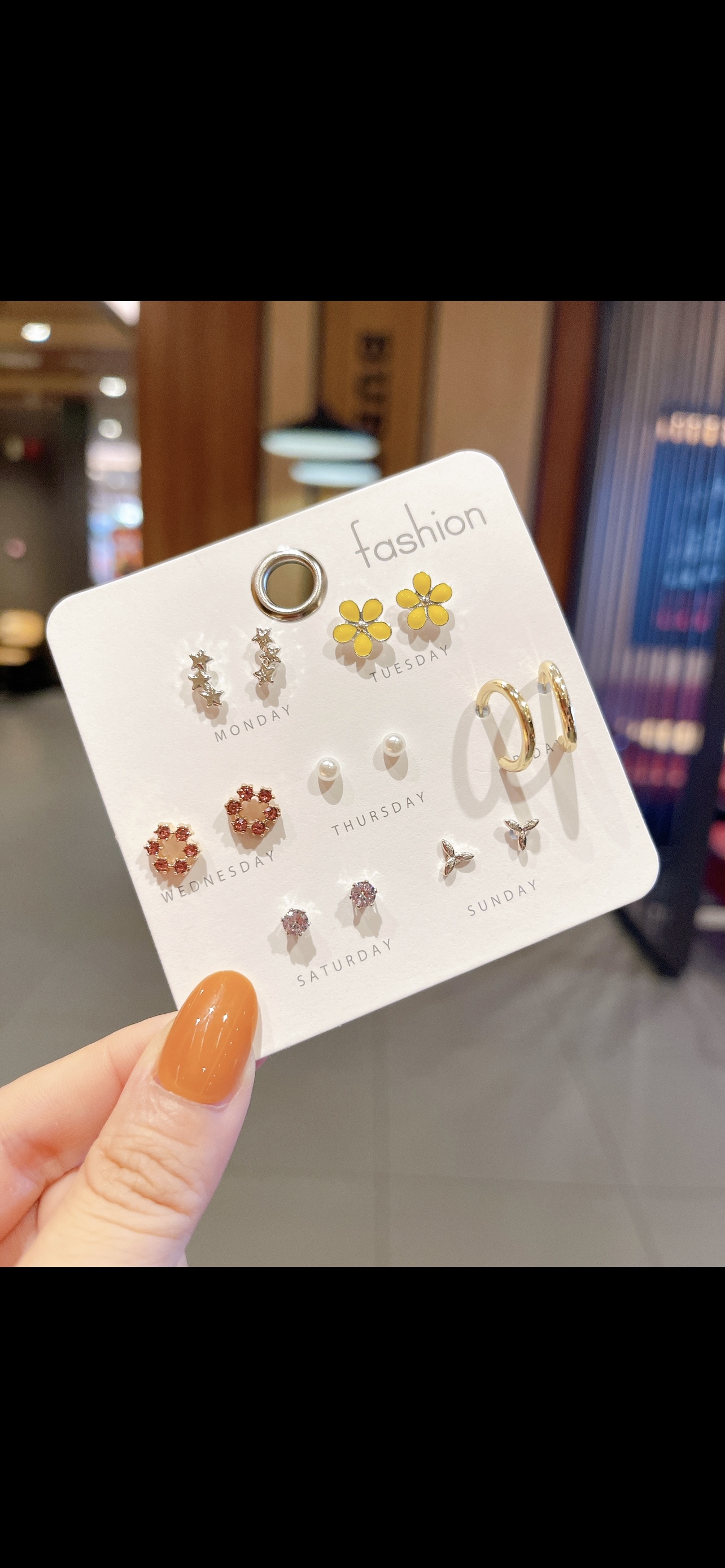 韩版流行组合耳环 炫彩璀璨耳环 时尚潮流耳饰品 美丽耳环饰品饰品耳饰