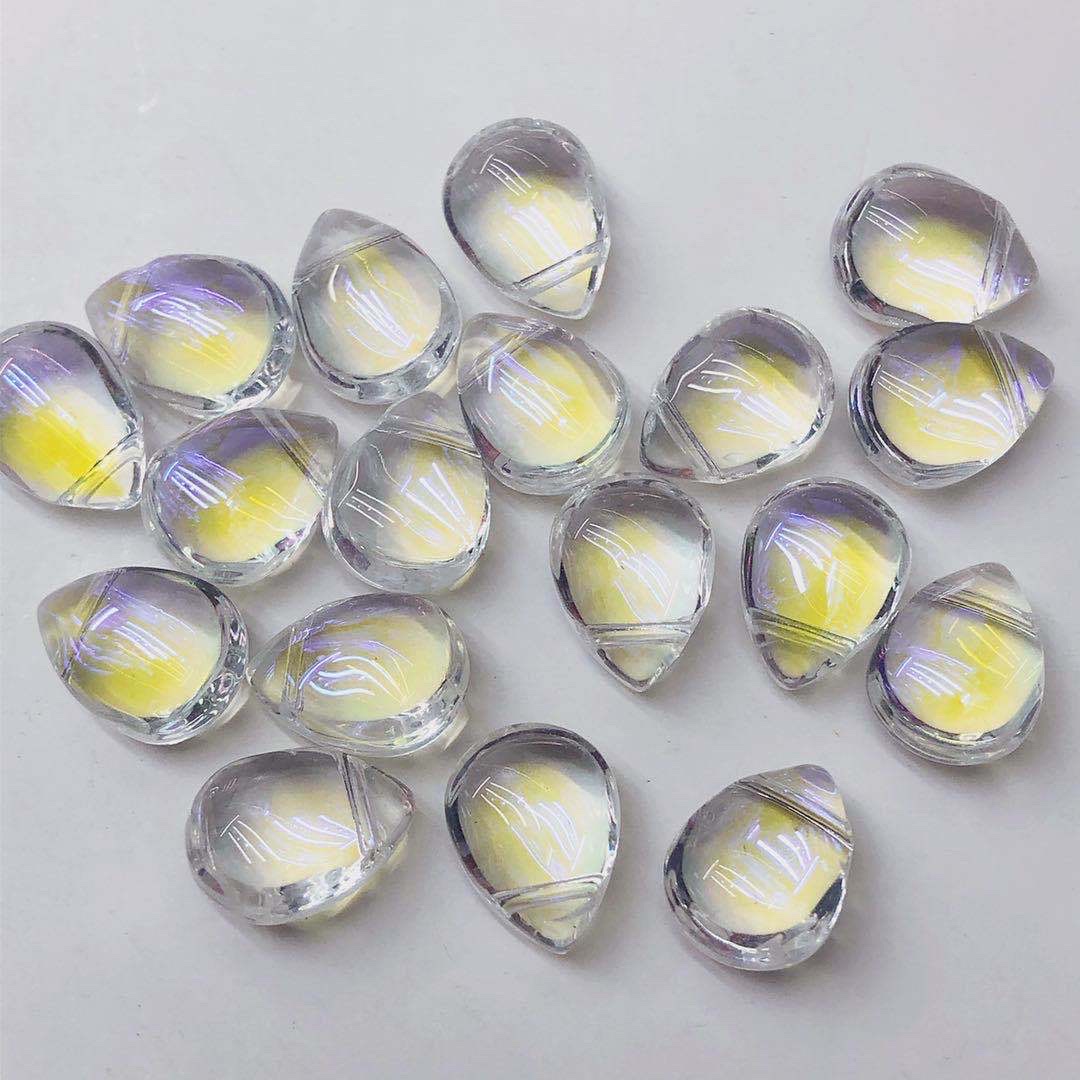 厚秀水晶国产琉璃水晶玻璃胖水滴吊坠饰品配件儿童饰品簪娘流苏配件，手工DIY配件产品图