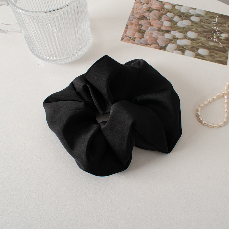Korean high-end solid color satin large large intestine hair band spring new style hair tie wholesale ins hair accessory detail image 10