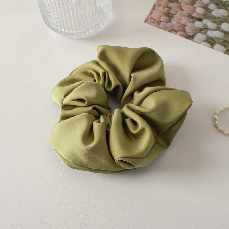 Korean high-end solid color satin large large intestine hair band spring new style hair tie wholesale ins hair accessory detail image 7