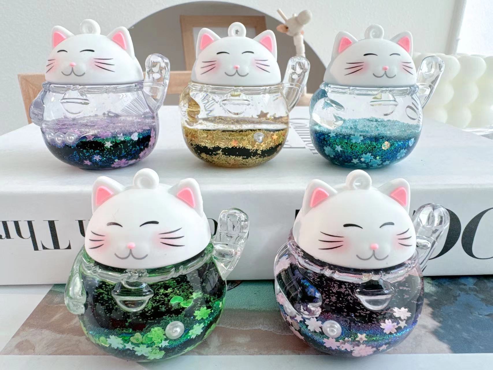 桃木钥匙挂流沙设计 独特钥匙扣挂件 精致钥匙链 时尚便携防丢实用礼品产品图
