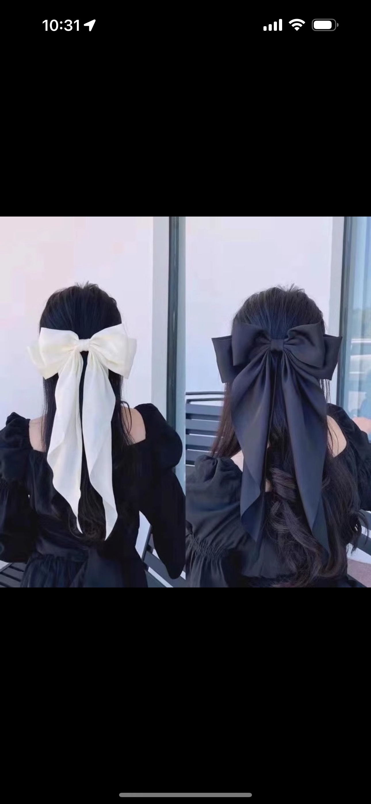 The oversized ribbon-shaped bow hair clip at the back of the head, the forest-style fairy-like hair accessory, the internet-famous white hair clip, the elegant hair clip, the bow hair clip Specification image
