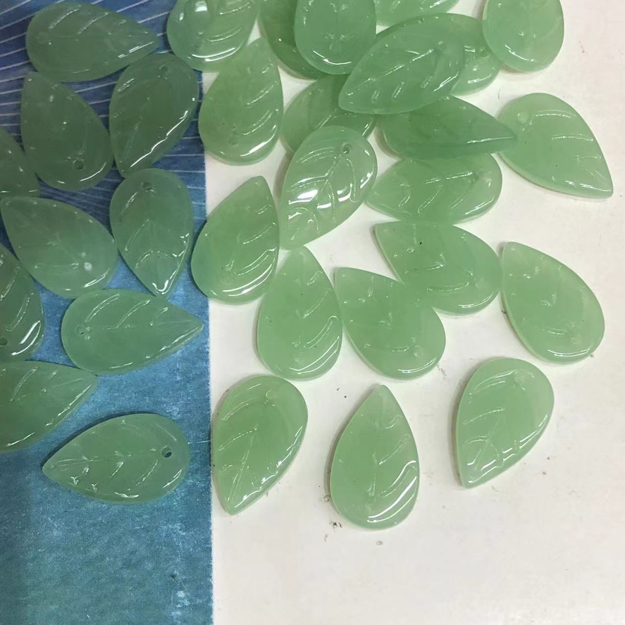 厚秀水晶国产琉璃水晶玻璃树叶琉璃配件，发簪配件儿童发簪流苏材料，手工DIY材料详情图4