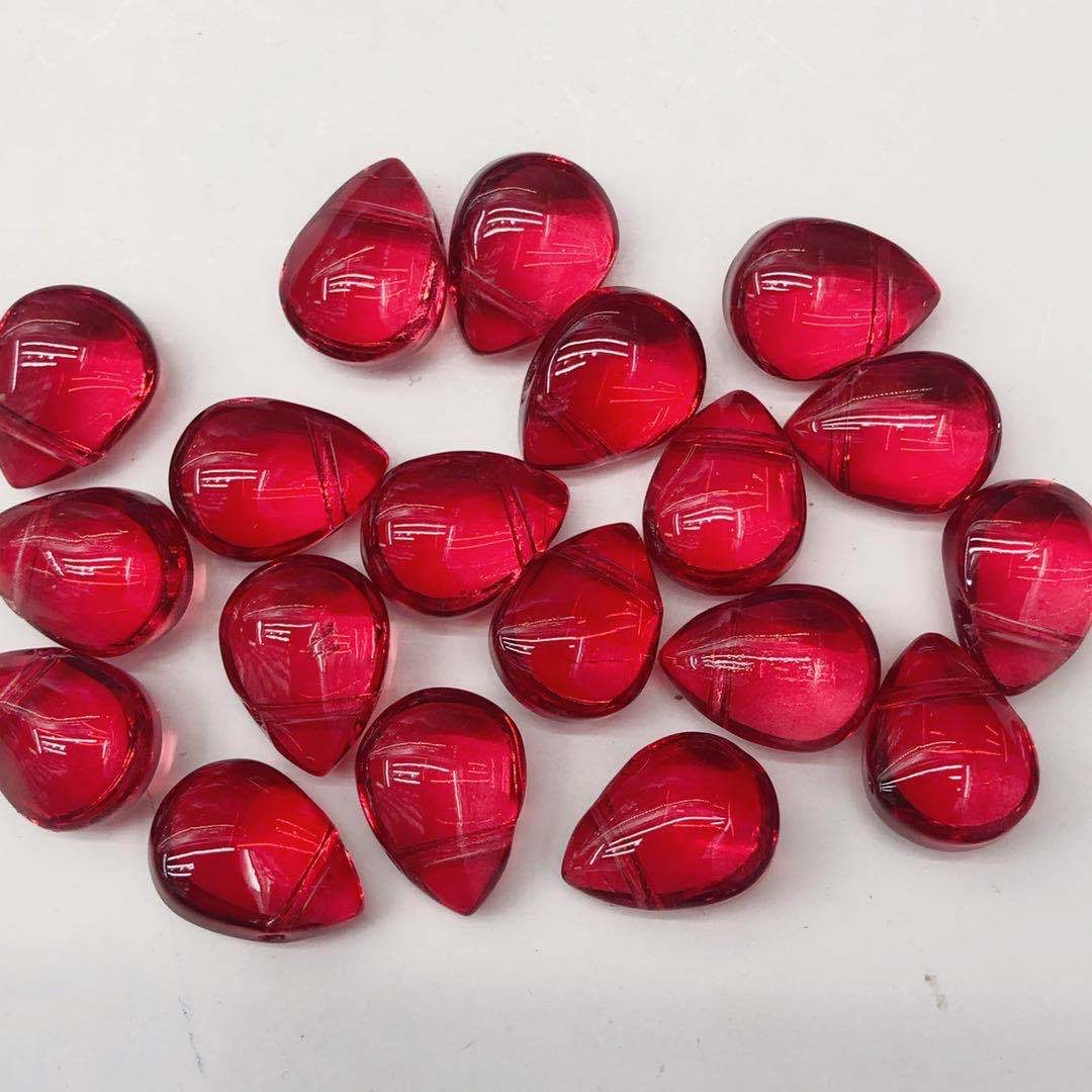 厚秀水晶国产琉璃水晶玻璃胖水滴吊坠饰品配件儿童饰品簪娘流苏配件，手工DIY配件详情图5