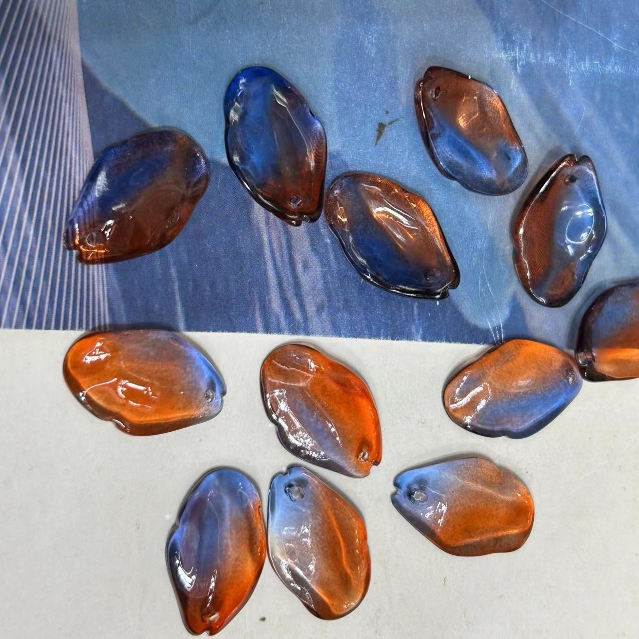 厚秀水晶国产琉璃水晶玻璃复古发簪配件胖桃花儿童发簪，流苏手工DIY材料配件详情图4