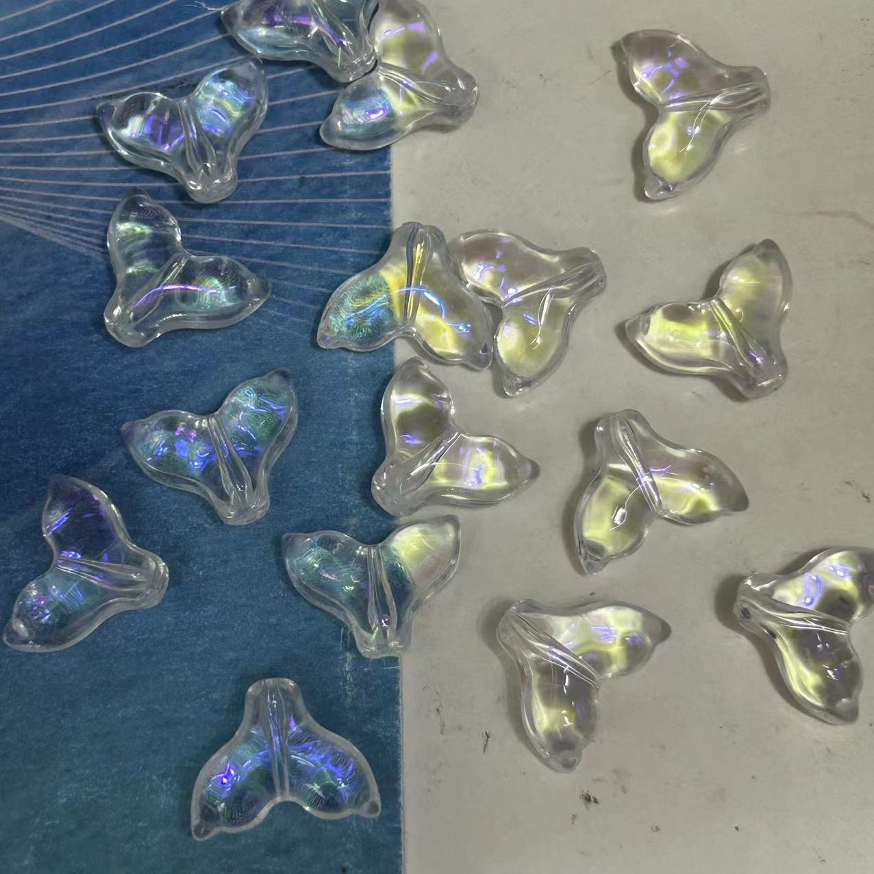 厚秀水晶国产琉璃水晶玻璃项链配件手串配件胖鱼尾流苏簪娘配件，手工DIY材料，网红热卖配件详情图4