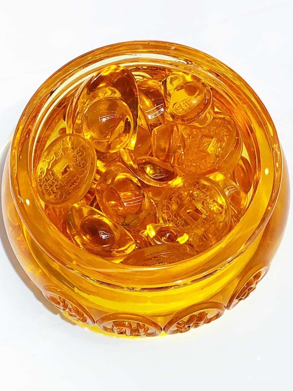 Houxiu Crystal, domestic glazed glass, business gifts, treasure basins, Buddhist items, home decoration ornaments