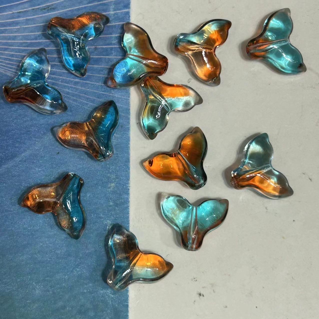 厚秀水晶国产琉璃水晶玻璃项链配件手串配件胖鱼尾流苏簪娘配件，手工DIY材料，网红热卖配件详情图6