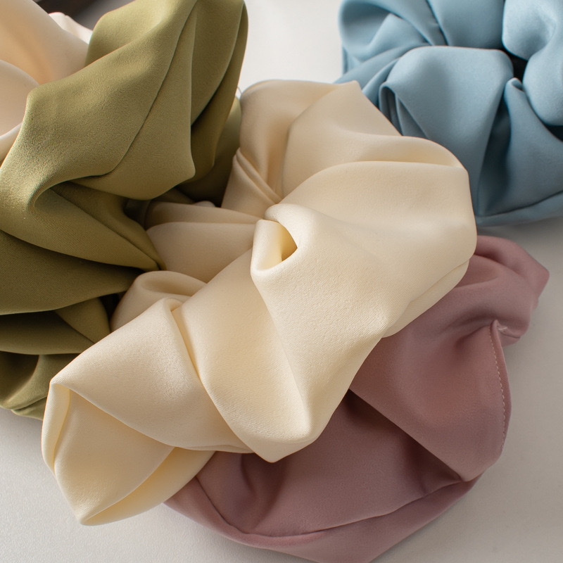 Korean high-end solid color satin large large intestine hair band spring new style hair tie wholesale ins hair accessory detail image 11