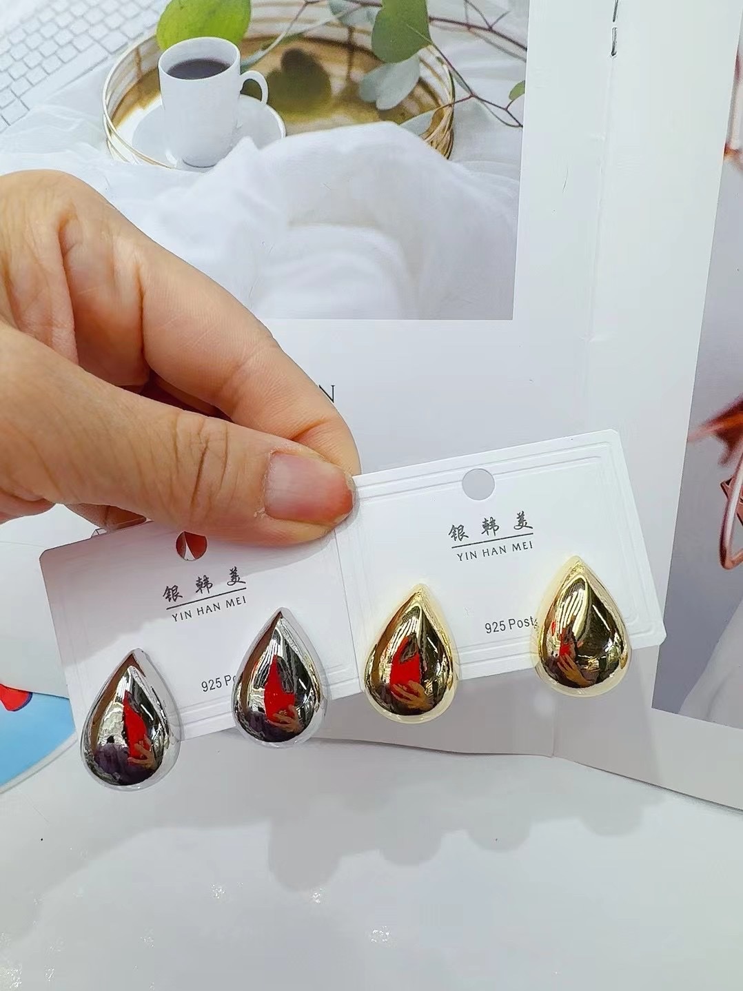 925纯银耳钉 珍珠耳钉 高级感饰品 耳饰 简约时尚耳饰 高质量耐久耳钉