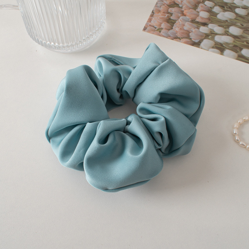 Korean high-end solid color satin large large intestine hair band spring new style hair tie wholesale ins hair accessory detail image 8