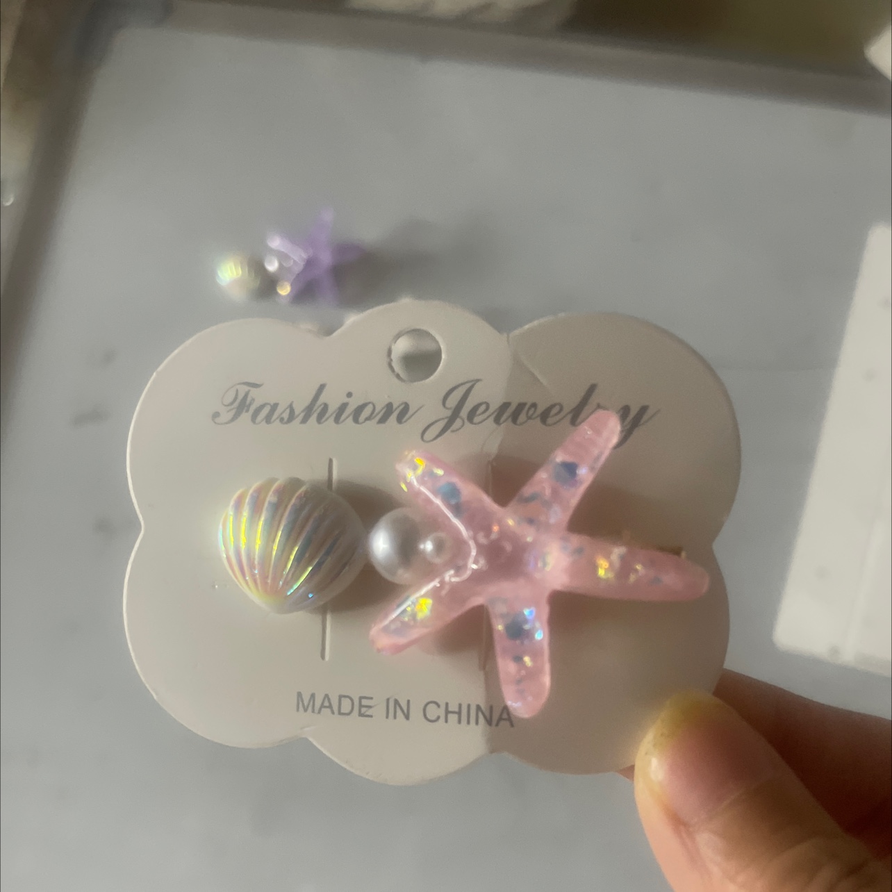 夏日蓝色贝壳海星鱼尾少女发夹海洋风边夹精致头饰简约甜美清新夹产品图