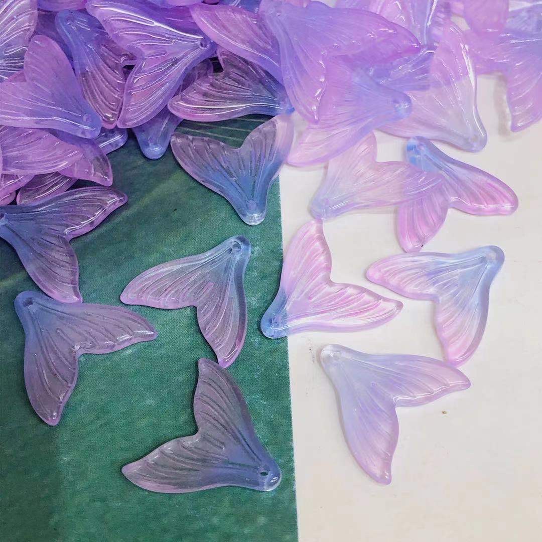 厚秀水晶国产复古玻璃鱼尾吊坠diy饰品配件饰品配件美人鱼儿童饰品配件外贸热卖产品网红饰品配件饰品配件diy饰品配件详情图4