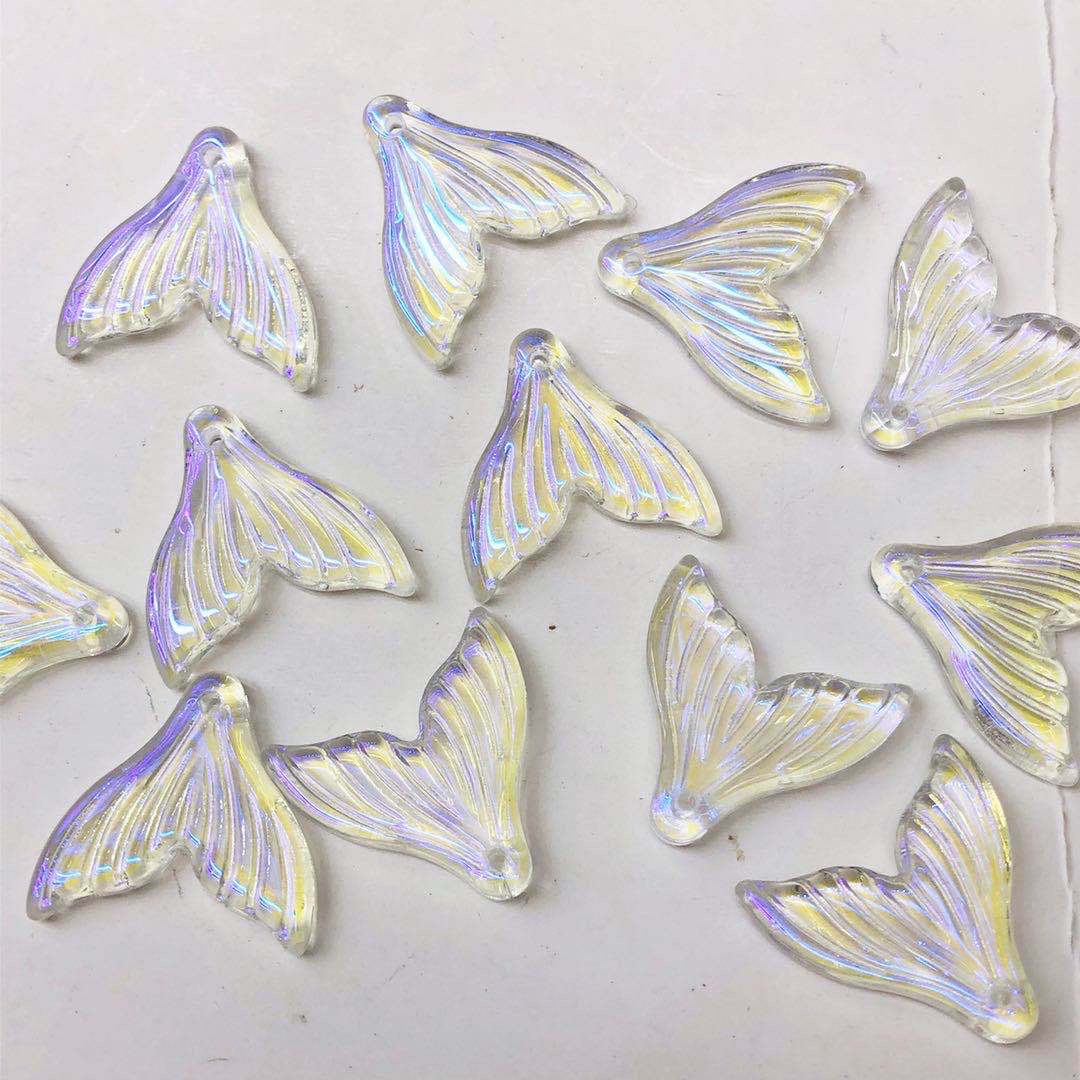 厚秀水晶国产复古玻璃鱼尾吊坠diy饰品配件饰品配件美人鱼儿童饰品配件外贸热卖产品网红饰品配件饰品配件diy饰品配件详情图1
