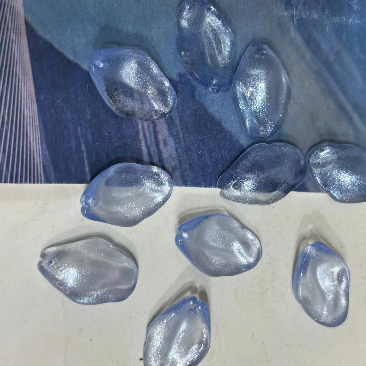 厚秀水晶国产琉璃水晶玻璃复古发簪配件胖桃花儿童发簪，流苏手工DIY材料配件详情图3