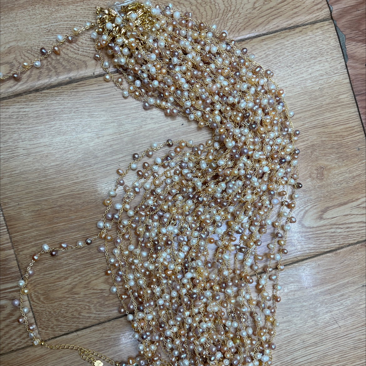 珍珠项链，彩色珍珠项链、满天星保色珍珠项链、外贸出口，网络热卖。厂家直销。饰品产品图