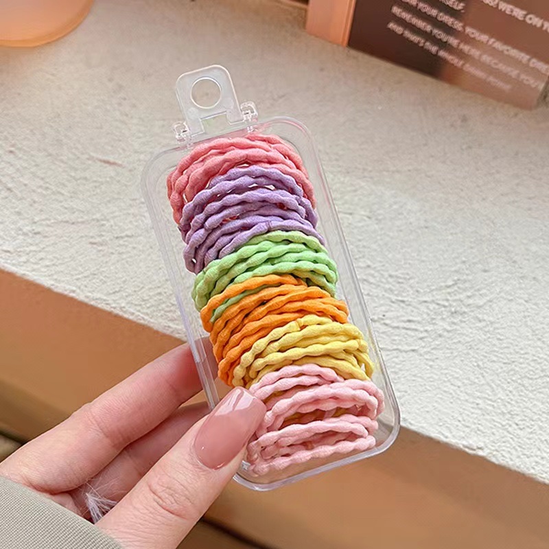 Children's Basic Hair Tie Girl's Hair Does Not Hurt Hair High Elastic Elastic Band Little Girl's Hair Grab Box Head Rope In The Middle Circle Rubber Band Specification drawing