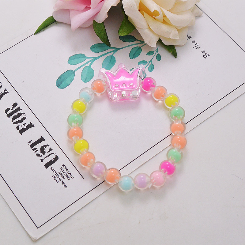 2024kua j彩色多谱勒可爱果冻马卡龙色系亚克力珠子儿童串珠手链手串手链时尚潮流个性创意