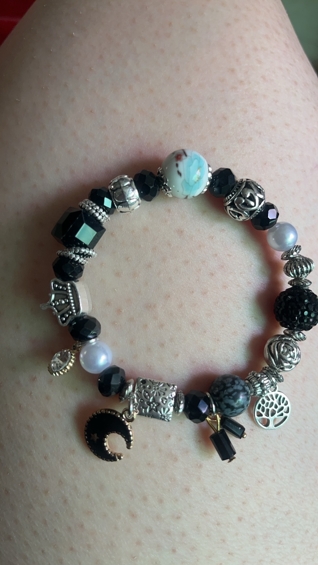 五彩绳编织朱砂手链 手串首饰 时尚潮流配饰 个性手工编制礼物细节图