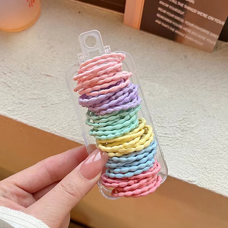 Children's Basic Hair Tie Girl's Hair Does Not Hurt Hair High Elastic Elastic Band Little Girl's Hair Grab Box Head Rope In The Middle Circle Rubber Band