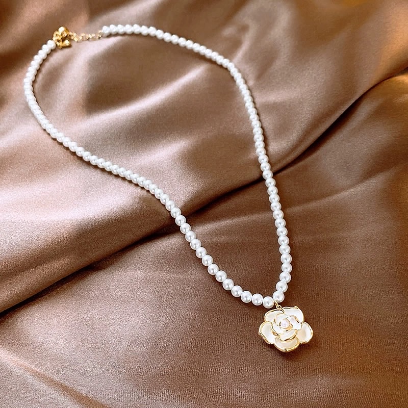 玫瑰花珍珠项链珍珠项链女短款 优雅贵气 简约时尚 高质量珍珠 高档礼物详情图5