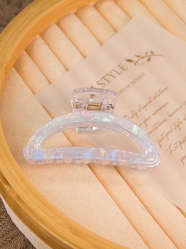 2024新款亚克力抓夹女高级感鲨鱼夹小号发夹后脑勺发量少发抓发饰发夹发饰抓夹创意饰品鲨鱼夹白底实物图